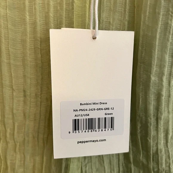 Bambini Green Spaghetti Strap mini Dress - Picture 8 of 11